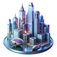 extraordinary minimalist A Futuristic Cityscape with Towering high quality png