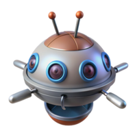dreamy wonderful Hovering droid, spherical shape, sensor arrays with Transparent Background authentic png