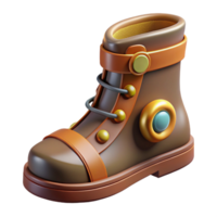rare abstract Steampunk boot icon with Transparent Background museum quality png