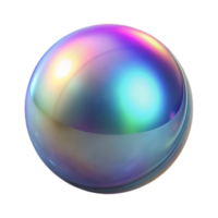 stunning standout Photorealistic, ultra-detailed, hyper-specific professional render of a single, isolated, iridescent morphing metallic orb Isolated cutout with Transparent Background png