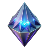 sumptuous timeless Alien crystal with intricate facets and glowing inner light with Transparent Background png