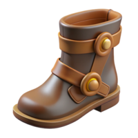 magnificent iconic A single leather boot, suitable for a fantasy adventurer with Transparent Background png