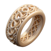 breathtaking tranquil creative Hyper-specific, professional render of an isolated cutout, tribal bracelet, carved bone, intricate patterns with Transparent Background handcrafted png