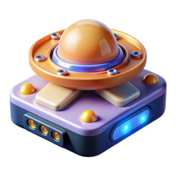 harmonious gorgeous Concept art style, ultra-detailed, isolated cutout, of a single, alien data storage device, pulsating with encoded information with Transparent Background top-tier png