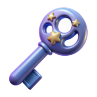 melancholic elegant Photorealistic, hyper-specific professional render, isolated cutout of a single, cosmic key, intricately carved with celestial symbols with Transparent Background high quality png