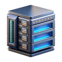 gorgeous inspired Hyper-specific, isolated cutout of a single futuristic server rack with blinking lights, professional render, ultra-detailed, with Transparent Background png