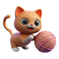 magnificent creative Kitten Playing with Yarn authentic png