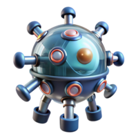 inspired abstract Ultra-detailed, isolated cutout concept art style rendering of a single, advanced medical nanobot, displaying microscopic detail with Transparent Background top-tier png
