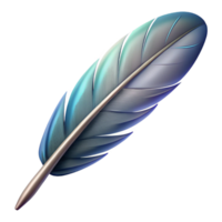 unforgettable surreal Concept art style, isolated cutout of a single, abstract, feather quill with Transparent Background flawless png