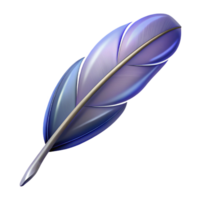 impressive coveted Concept art style, isolated cutout of a single, abstract, feather quill with Transparent Background png