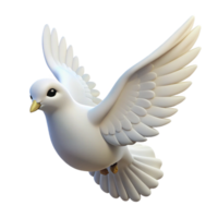 intense hypnotic A single, white dove in flight with Transparent Background flawless png