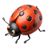 energetic fascinating Ladybug, red with black spots, crawling, with Transparent Background masterfully captured png