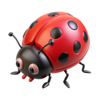 glorioso etéreo retro joaninha, vermelho com Preto pontos, rastejando, com transparente fundo nível superior png
