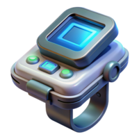 signature abstract Advanced medical scanner, handheld, glowing display with Transparent Background professional png