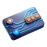 mysterious breathtaking Sci-fi keycard, glowing circuitry, digital display with Transparent Background refined png