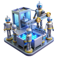 magnificent rustic A Group of Robots Working in a Futuristic 4K png