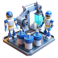 magnificent abstract A Group of Robots Working in a Futuristic professional png