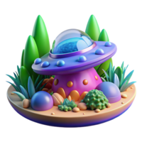 stunning rustic A Spaceship Landing on a Lush Alien high resolution png