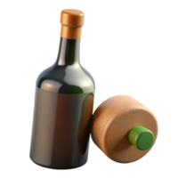 acclaimed urban Isolated cutout, single cork, wine bottle, photorealistic render, ultra-detailed with Transparent Background crisp png