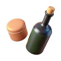 enchanting ethereal abstract Isolated cutout, single cork, wine bottle, photorealistic render, ultra-detailed with Transparent Background impeccable png