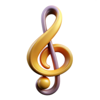 vibrant acclaimed Concept art style, isolated cutout of a single, abstract, treble clef with Transparent Background png