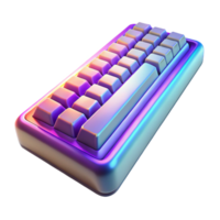 vibrant standout Photorealistic, ultra-detailed, hyper-specific professional render of a single, isolated, futuristic holographic keyboard, isolated cutout with Transparent Background png