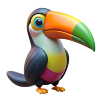 sumptuous surreal Toucan, colorful beak, perched, with Transparent Background luxury png