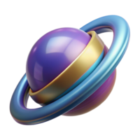 magnificent modern Concept art style, isolated cutout of a single, abstract, planetary ring with Transparent Background impeccable png
