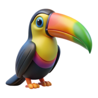 splendid gothic Toucan, colorful beak, perched, with Transparent Background original png
