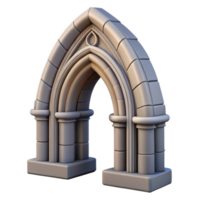 quintessential avant-garde Gothic arch, stone, cathedral architecture with Transparent Background genuine png