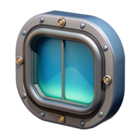 vibrant memorable Spaceship window, reinforced glass, view port with Transparent Background png
