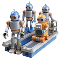 wonderful rustic A Group of Robots Working on an Assembly premium png