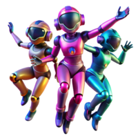 vibrant artistic A Group of Humanoid Robots Each with high resolution png