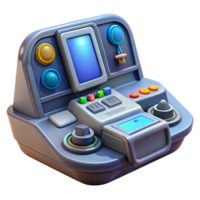 impressionante dramático retro nave espacial console, ao controle painéis, telas, botões com transparente fundo impecável png
