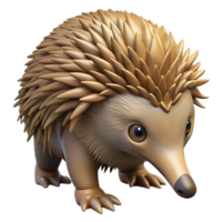 mysterious enchanting Echidna, short-beaked, foraging, with Transparent Background authentic png
