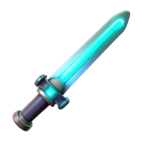 unparalleled industrial Hyper-specific, ultra-detailed render of a single, glowing energy sword with pulsating blade with Transparent Background crisp png