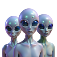 wonderful artistic A Group of Aliens with Iridescent Skin 4K png