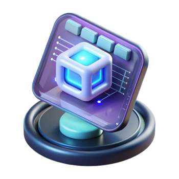 hipnótico inspirado conceito arte estilo, hiperespecífico render do uma levitando holográfico computador interface, exibindo intrincado código isolado Cortar fora com transparente fundo png