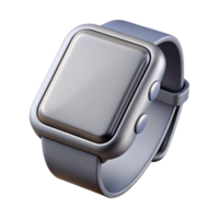 exquisite nostalgic minimalist Hyper-specific, concept art style, isolated cutout of a single, sleek, silver smartwatch with a blank screen with Transparent Background exclusive png