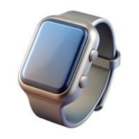 iconic baroque Hyper-specific, concept art style, isolated cutout of a single, sleek, silver smartwatch with a blank screen with Transparent Background elite png