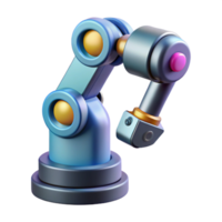 vibrant intense futuristic Isolated cutout, concept art style, hyper-specific illustration of a single, futuristic robotic arm with Transparent Background 8K png