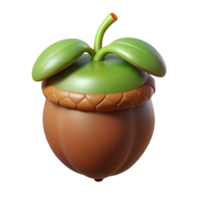 exceptional tropical Concept art style, ultra-detailed, hyper-specific isolated cutout of a single sprouting acorn with visible root with Transparent Background museum quality png