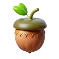 iconic classic Concept art style, ultra-detailed, hyper-specific isolated cutout of a single sprouting acorn with visible root with Transparent Background expertly shot png