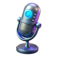 distinguished elegant Futuristic microphone, holographic display, voice activation with Transparent Background artisan png