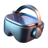 notable art deco Ultra-detailed, professional render of a single, sleek, metallic VR headset, isolated cutout Hyper-specific design with Transparent Background fine detail png