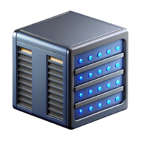 playful hypnotic Ultra-detailed, photorealistic professional render of a single, isolated server rack unit with blinking LEDs, isolated cutout with Transparent Background exclusive png