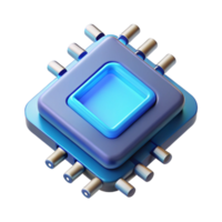 timeless mid-century Isolated cutout, concept art style render of a single, bioluminescent microchip, highly detailed circuitry visible with Transparent Background genuine png