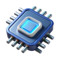 majestic rare Isolated cutout, concept art style render of a single, bioluminescent microchip, highly detailed circuitry visible with Transparent Background png