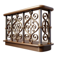 memorable geometric Balcony railing, wrought iron, intricate design with Transparent Background elite png