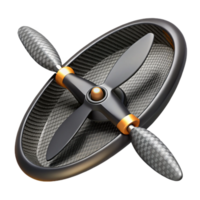gorgeous art deco Hyper-specific, photorealistic render of a single, carbon fiber drone propeller, isolated cutout Ultra-detailed texture with Transparent Background crisp png